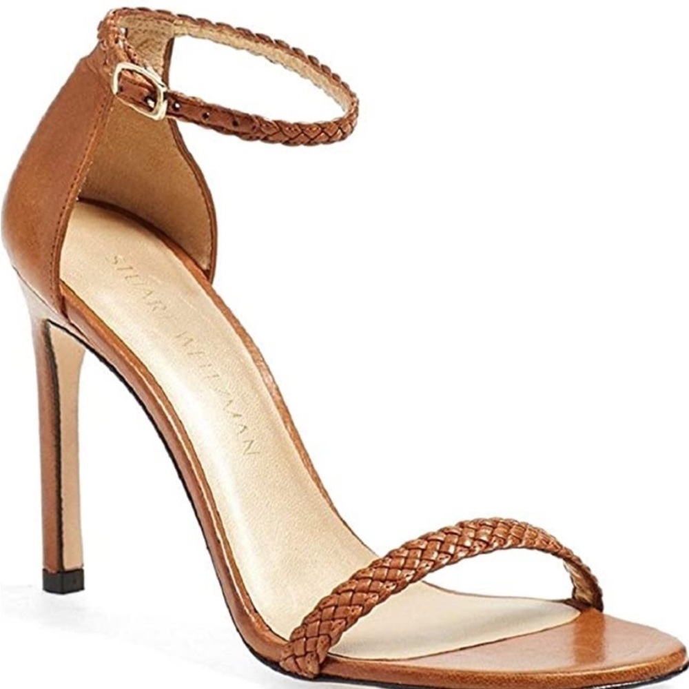 Stuart Weitzman Cognac Braided Heel - 9.5